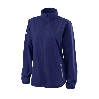 Wilson Team Woven Jacket Trainingsanzug Jacke - Tennis Traningsjacke Damen - Blau Weiß