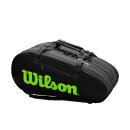Wilson Super Tour 3 Compartment Tennistasche 15 Rackets - Schwarz Gr&uuml;n