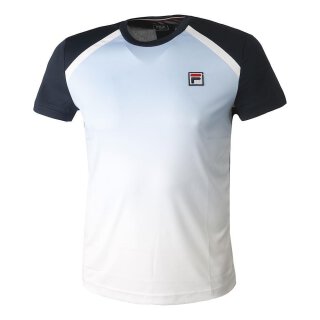 Fila T-Shirt Lenny Tennis Shirt - Herren - Marineblau Wei&szlig; Hellblau