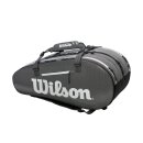 Wilson Super Tour 3 Compartment Tennistasche 15 Rackets - Schwarz Grau