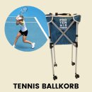 ProTennisAustria Tennis Ballkorb Trolley Ballwagen Tennis mit Rollen Ballwagen Metall - Blau