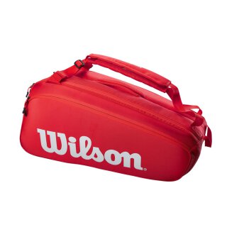 Wilson Super Tour 2 Compartment Tennistasche 9 Rackets - Rot