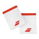 Babolat Logo Jumbo Wristband - White/Fiesta Red
