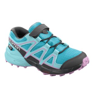 Salomon Kids Speedcross Waterproof Trail Running Shoes - Scuba Blue/Tanager Turquoise/Orchid