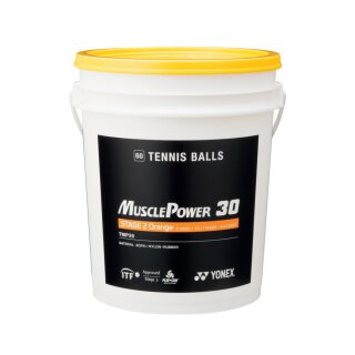 Yonex Muscle Power 30 Tennisbälle für Kinder - Stage 2 Orange Court - Eimer 60 Bälle
