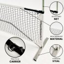 ProTennisAustria Compact Mobiles Kinder Tennis Netz Badminton Netz Aluminium 3m x 80cm Premium - Silber mit Tragetasche