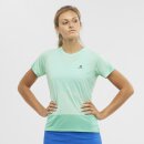 Salomon Cross Run T-Shirt - Kurzarmshirt - Damen - Beach Glass, Pool Blue, Heather
