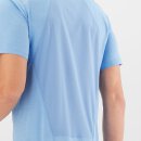 Salomon Outline SS Tee - T-Shirt - Herren Laufshirt Wandershirt- Provence, Mood Indigo Hellblau