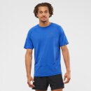 Salomon Cross Run SS Tee Lauf T-Shirt - Herren - Blau