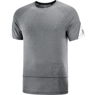 Salomon Cross Run Graphic Tee - T-Shirt - Men - Black, White