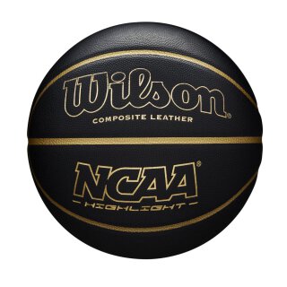 Wilson NCAA Highlight 295 Basketball - Größe 7 - Schwarz, Gold