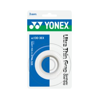 Yonex Ultra Thin Tennis Griffbänder - 3er Packung - Synthetic Over Grip - Weiß