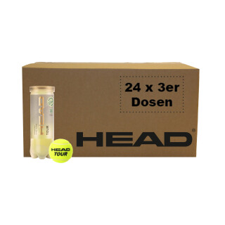 Head Tour Tennisball Karton mit 24 Dosen - 3er Dose - Turnier Meisterschaftsball