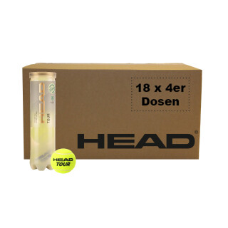 Head Tour Tennisball Karton mit 18 Dosen - 4er Dose - Turnier Meisterschaftsball
