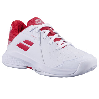 Babolat Propulse Junior 3 All Court Wimbledon Tennisschuhe - Kinder - Jugendliche - Weiß Rot