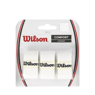 Wilson Pro Overgrip Tennis Griffbänder - 3er Packung - Weiß - Griffband