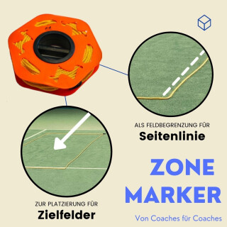 ProTennisAustria Zone Marker Tennis Begrenzungsseil mit 48 Meter = 4 x 12m für Tennis Fußball Markierung
