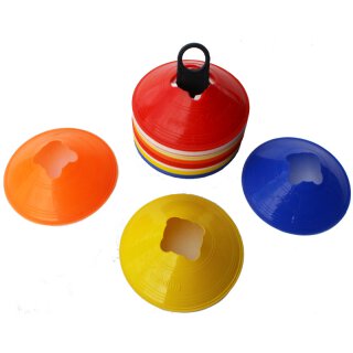 ProSportAustria Markierteller Saucer Cut Out Agility Cones Hütchen 50 Stück Set für Stangen