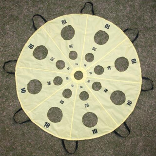 ProTennisAustria 2 Meter Schwungtuch für Kinder und Familie, Fallschirm Parachutes Spielzeug (4-8 Kinder) - Gelb