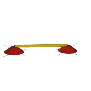 Slalomstange H&uuml;rdenstange 80cm x 1&quot; Gelb f&uuml;r Pylonen mit L&ouml;cher