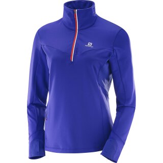Salomon Shirt Trail Runner Warm Midlayer - Damen - Blau - Outdoor Laufen Wandern Joggen