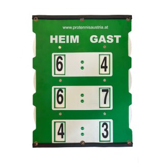 ProTennisAustria Tennis Scoreboard - 90x60 cm - Green - Score Count Board / Display Board for Tennis Court - Tennis Counter