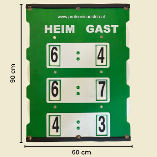 ProTennisAustria Tennis Scoreboard Grün - Spielstandsanzeiger 90x60/82x58/60x48cm