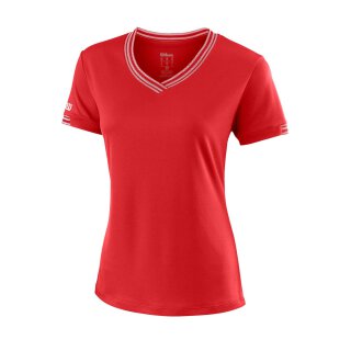 Wilson Team V-Neck Shirt - Damen - Rot
